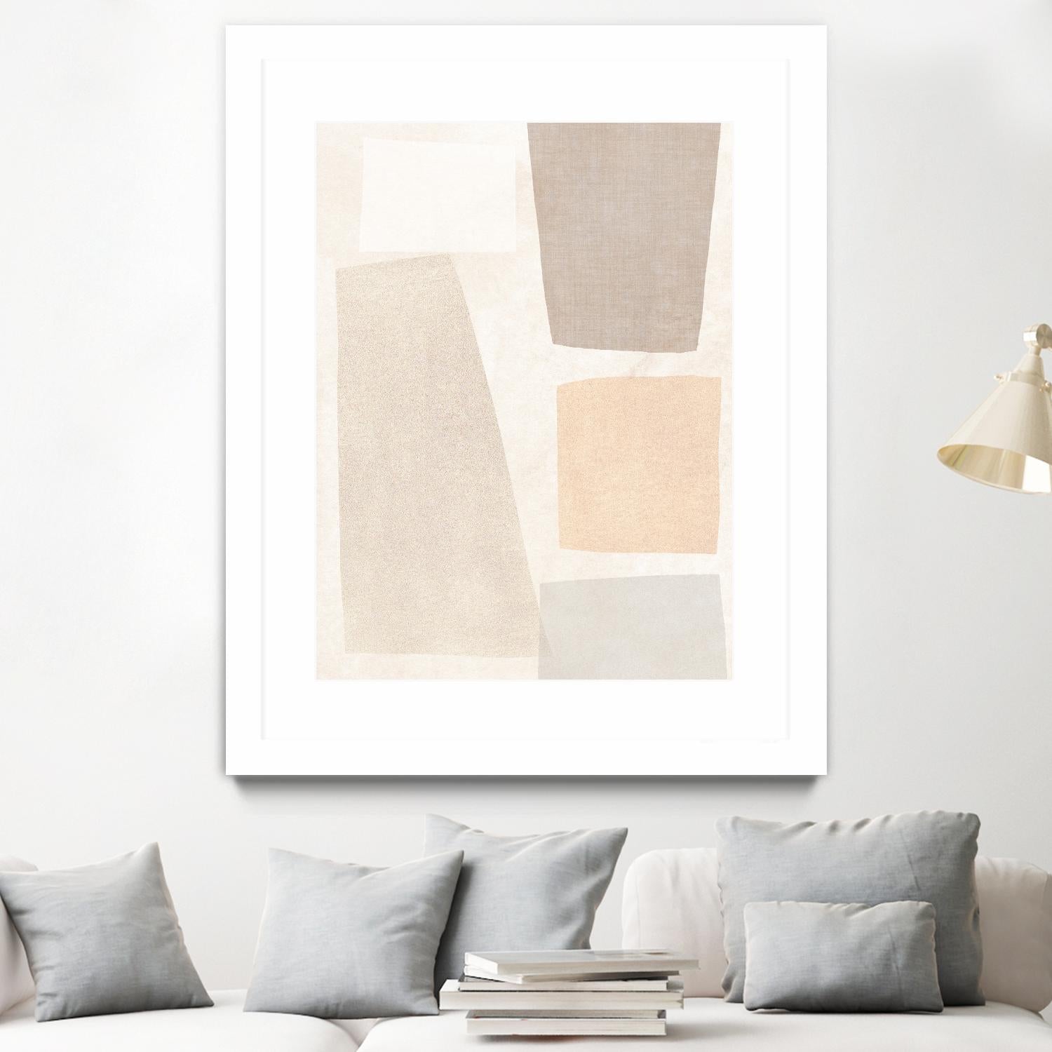 Block Magnetism I by June Vess on GIANT ART - beige abstract abstract