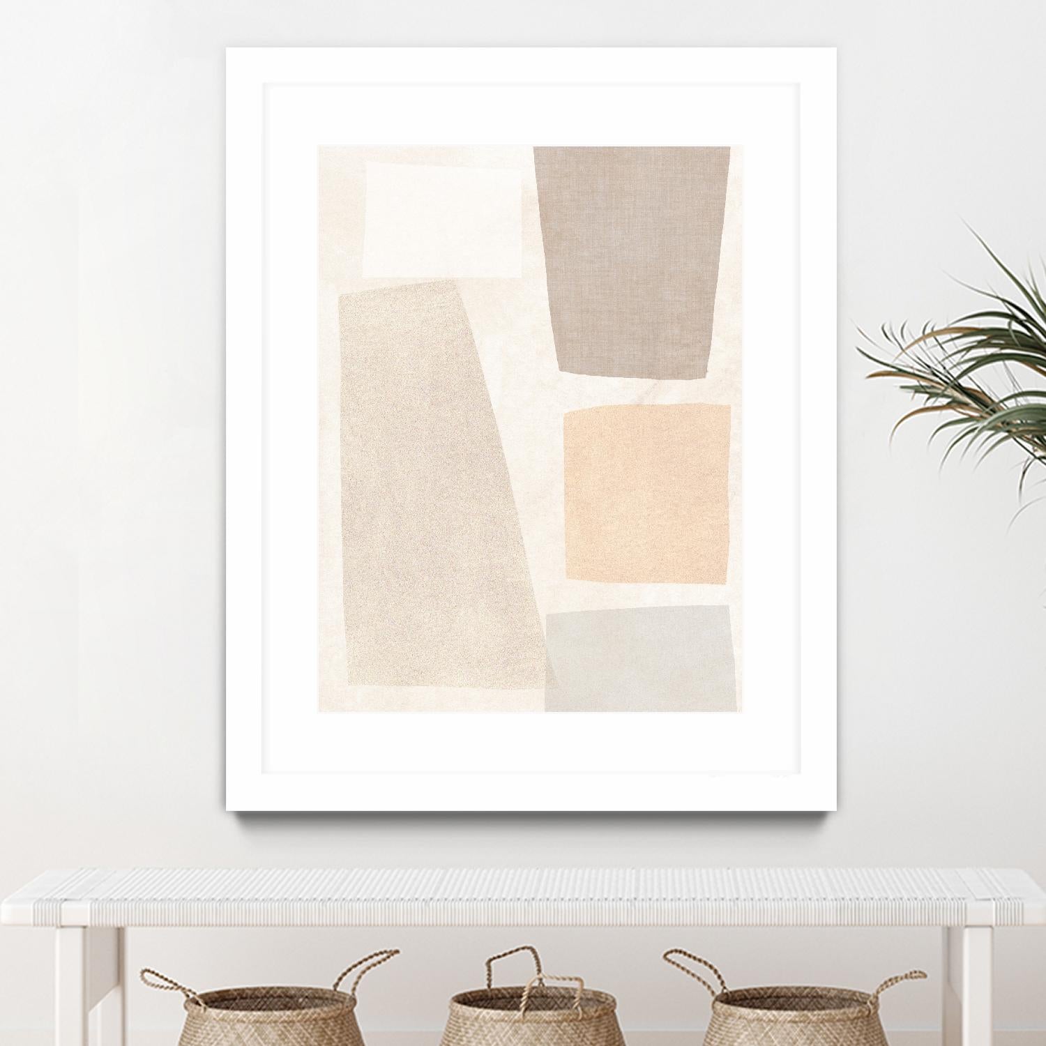 Block Magnetism I by June Vess on GIANT ART - beige abstract abstract