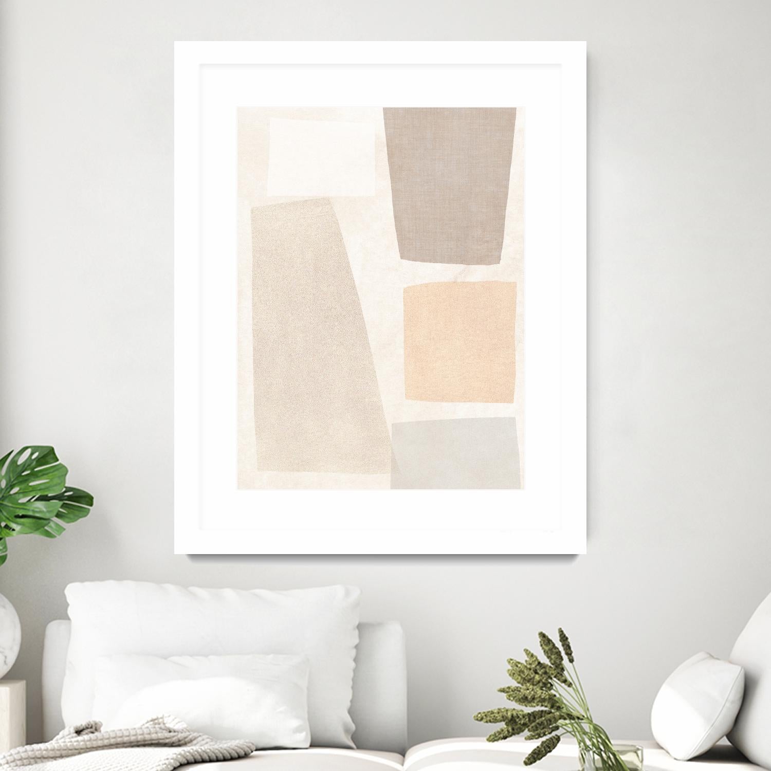 Block Magnetism I by June Vess on GIANT ART - beige abstract abstract