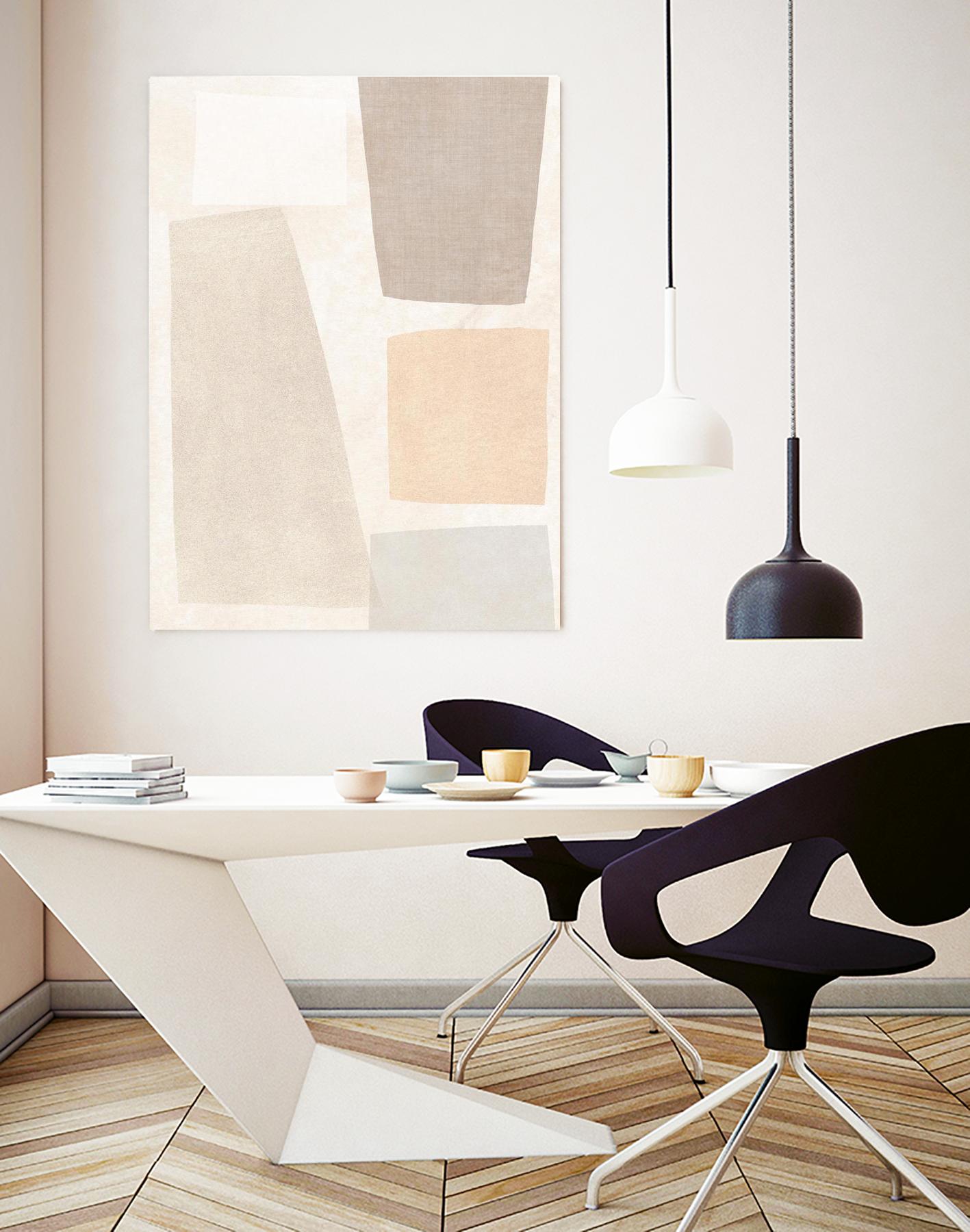 Block Magnetism I by June Vess on GIANT ART - beige abstract abstract