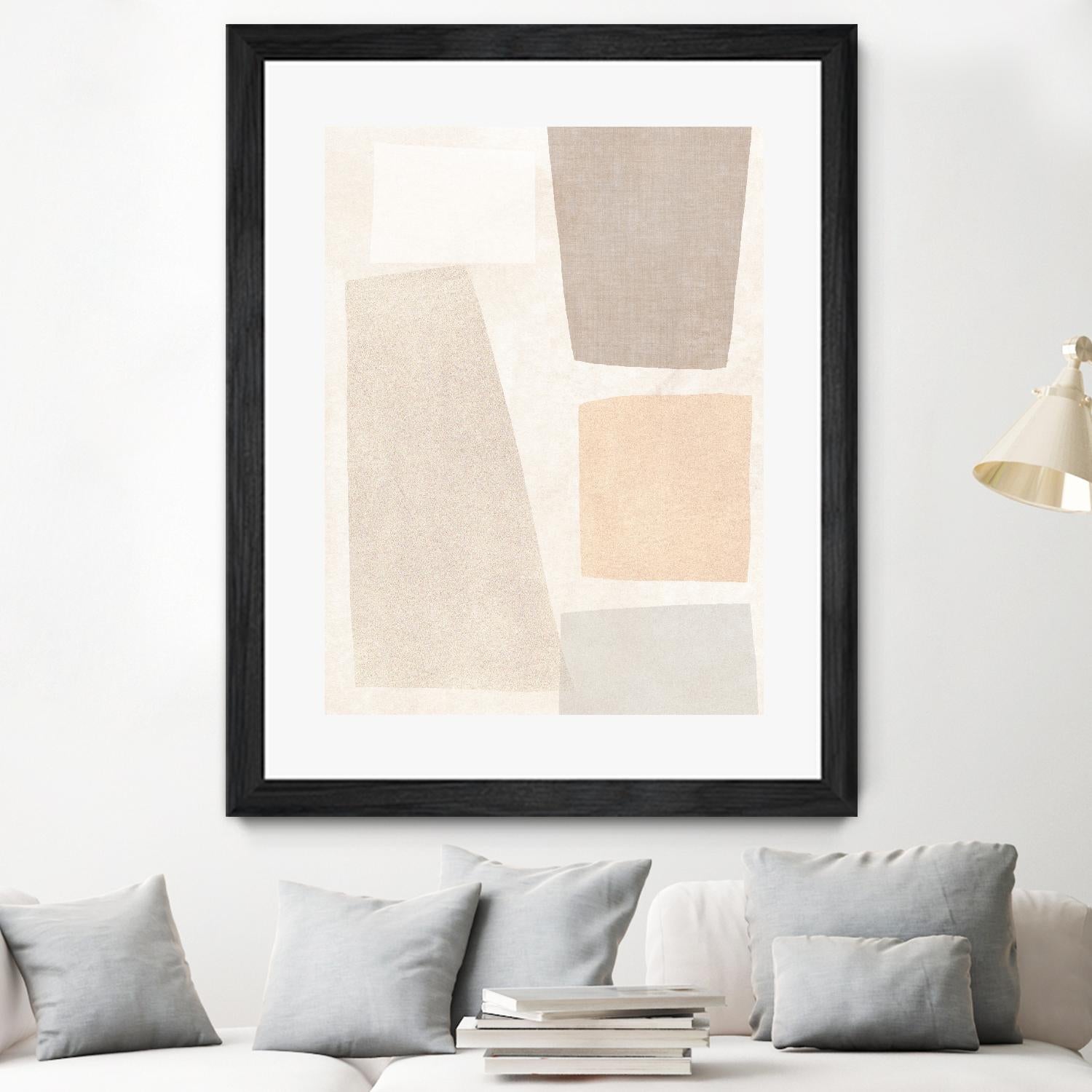 Block Magnetism I by June Vess on GIANT ART - beige abstract abstract