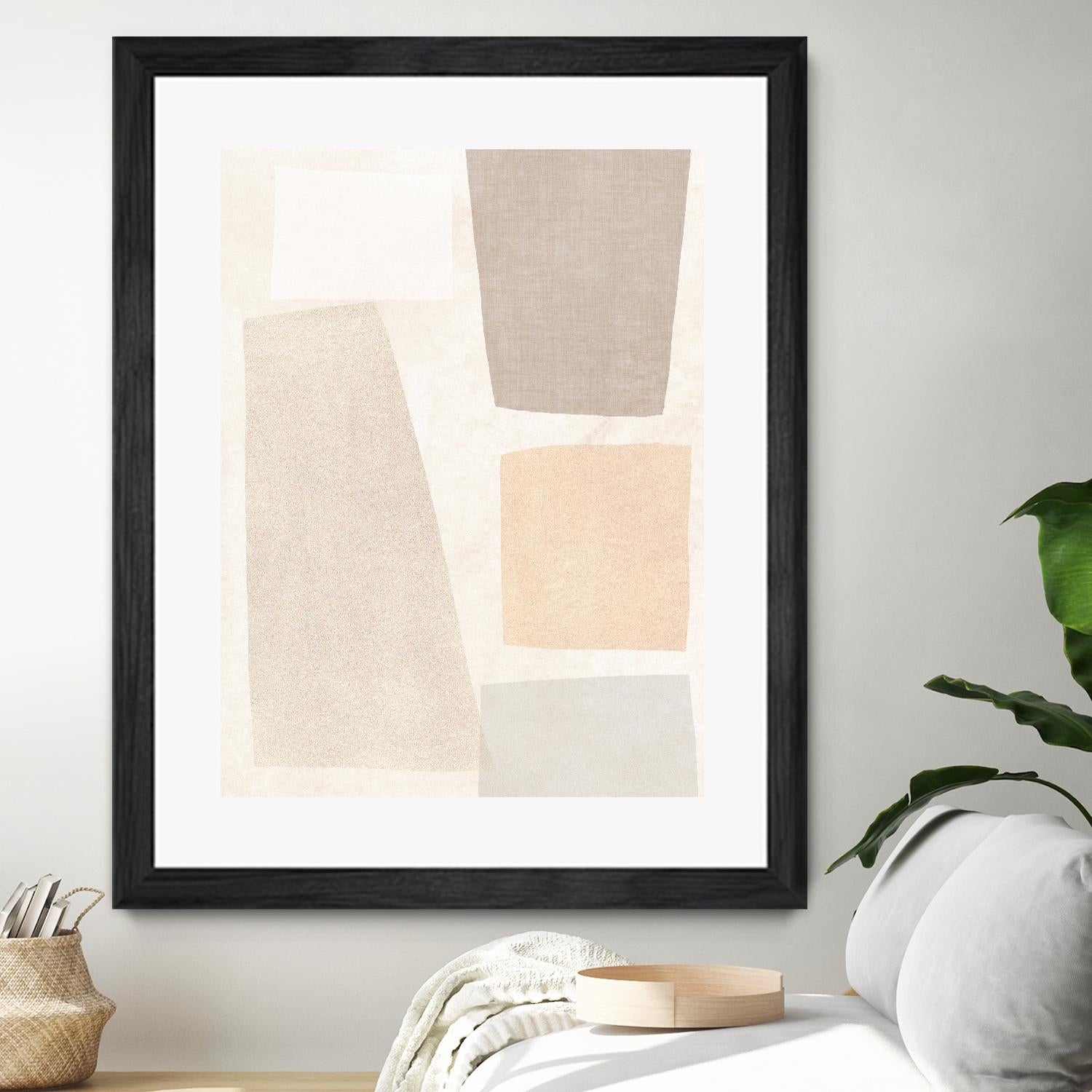 Block Magnetism I by June Vess on GIANT ART - beige abstract abstract