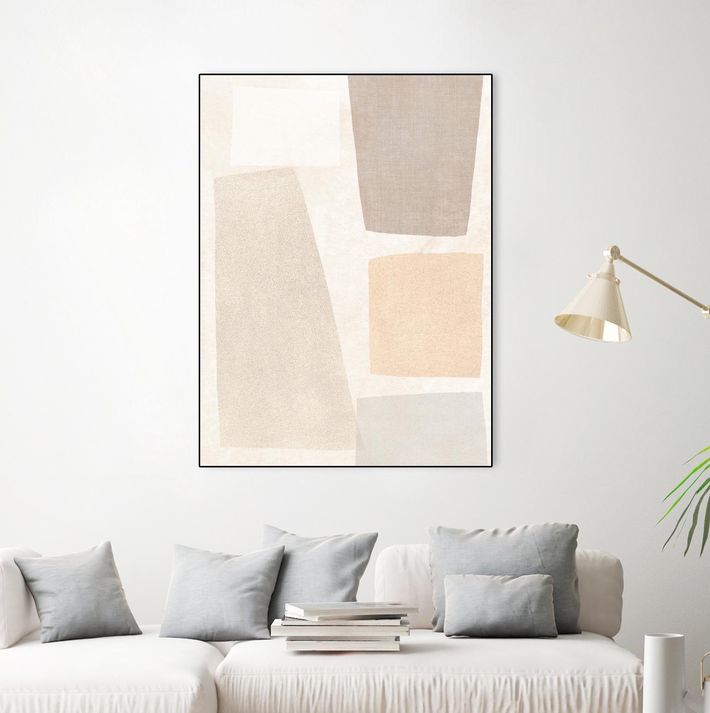 Block Magnetism I by June Vess on GIANT ART - beige abstract abstract