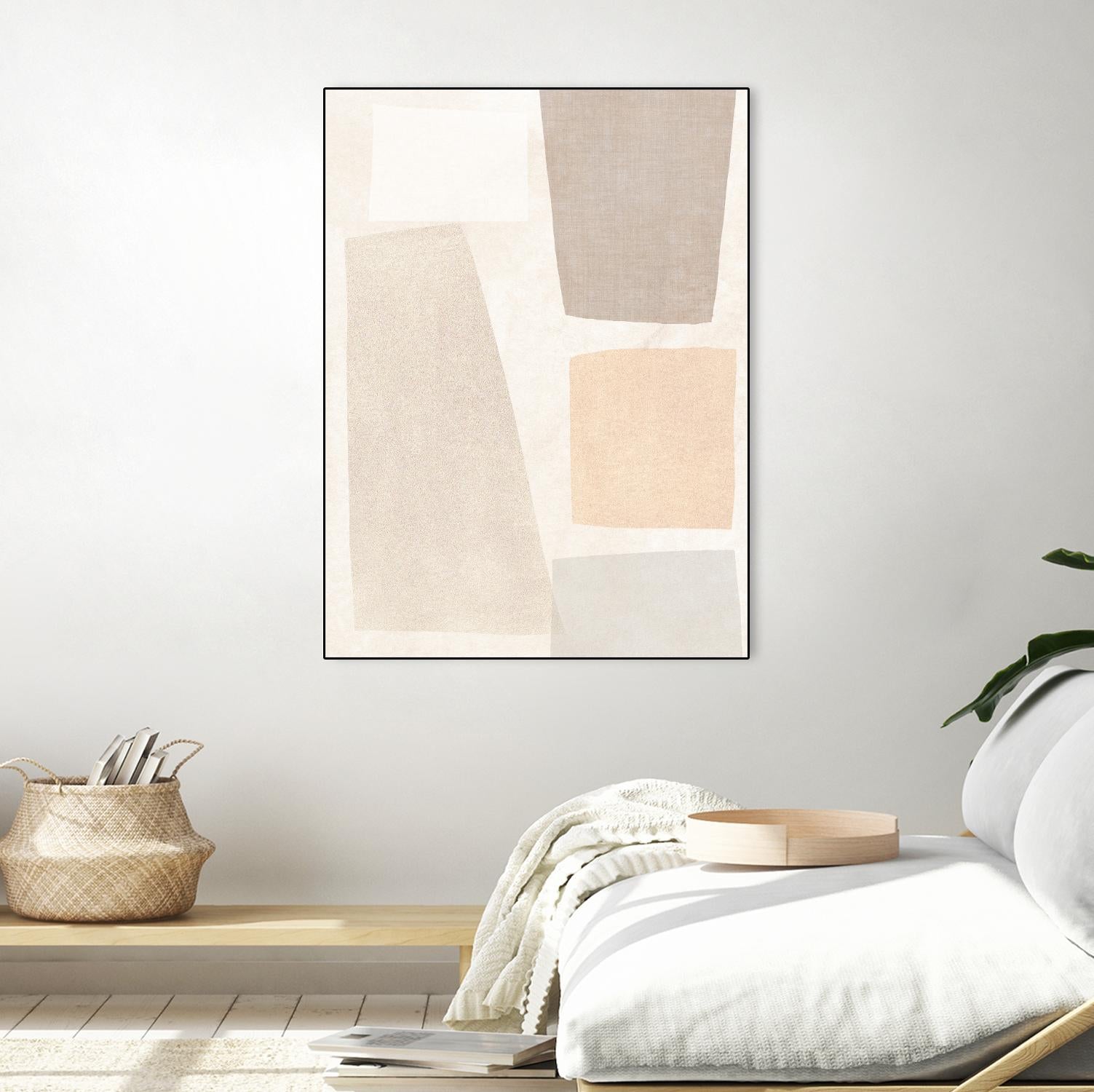 Block Magnetism I by June Vess on GIANT ART - beige abstract abstract