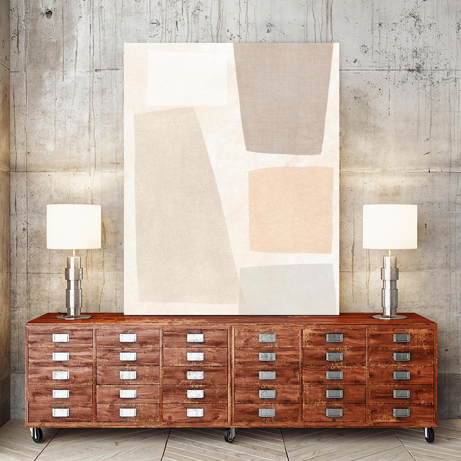 Block Magnetism I by June Vess on GIANT ART - beige abstract abstract