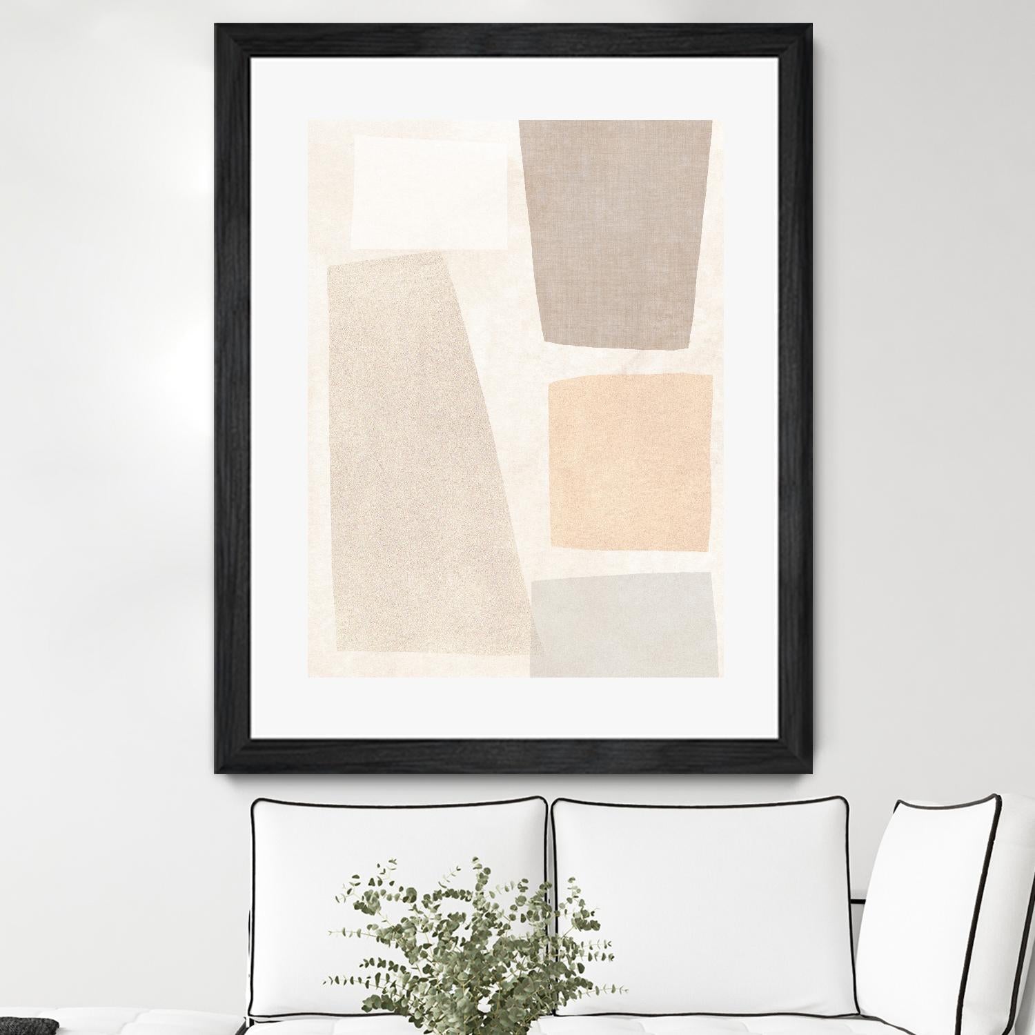 Block Magnetism I by June Vess on GIANT ART - beige abstract abstract