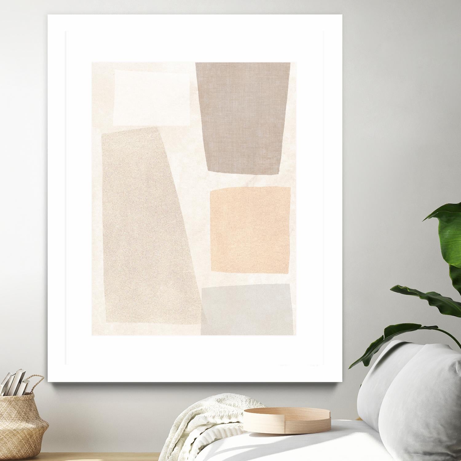 Block Magnetism I by June Vess on GIANT ART - beige abstract abstract