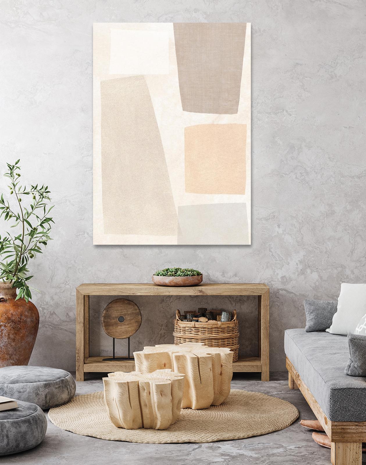 Block Magnetism I by June Vess on GIANT ART - beige abstract abstract