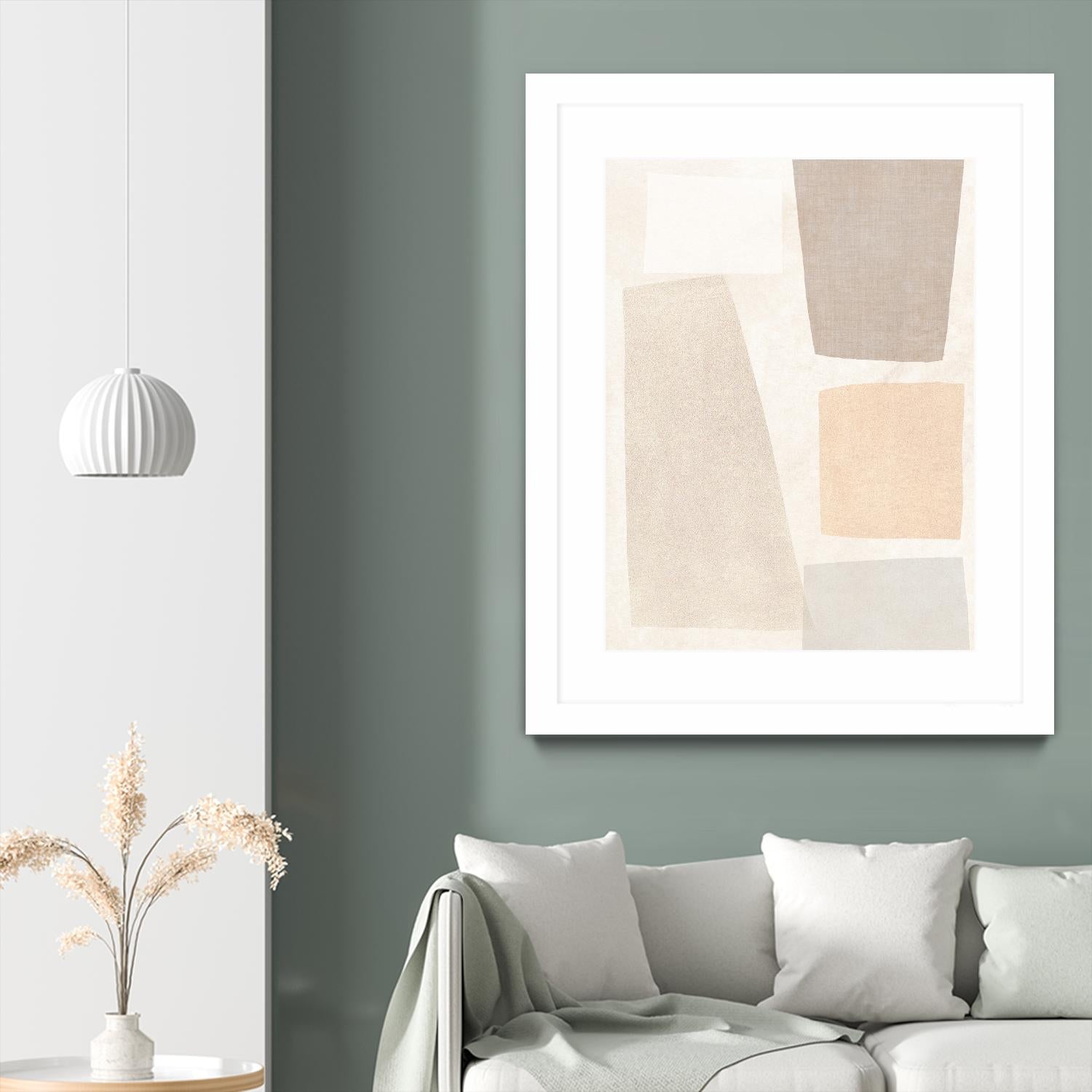 Block Magnetism I by June Vess on GIANT ART - beige abstract abstract