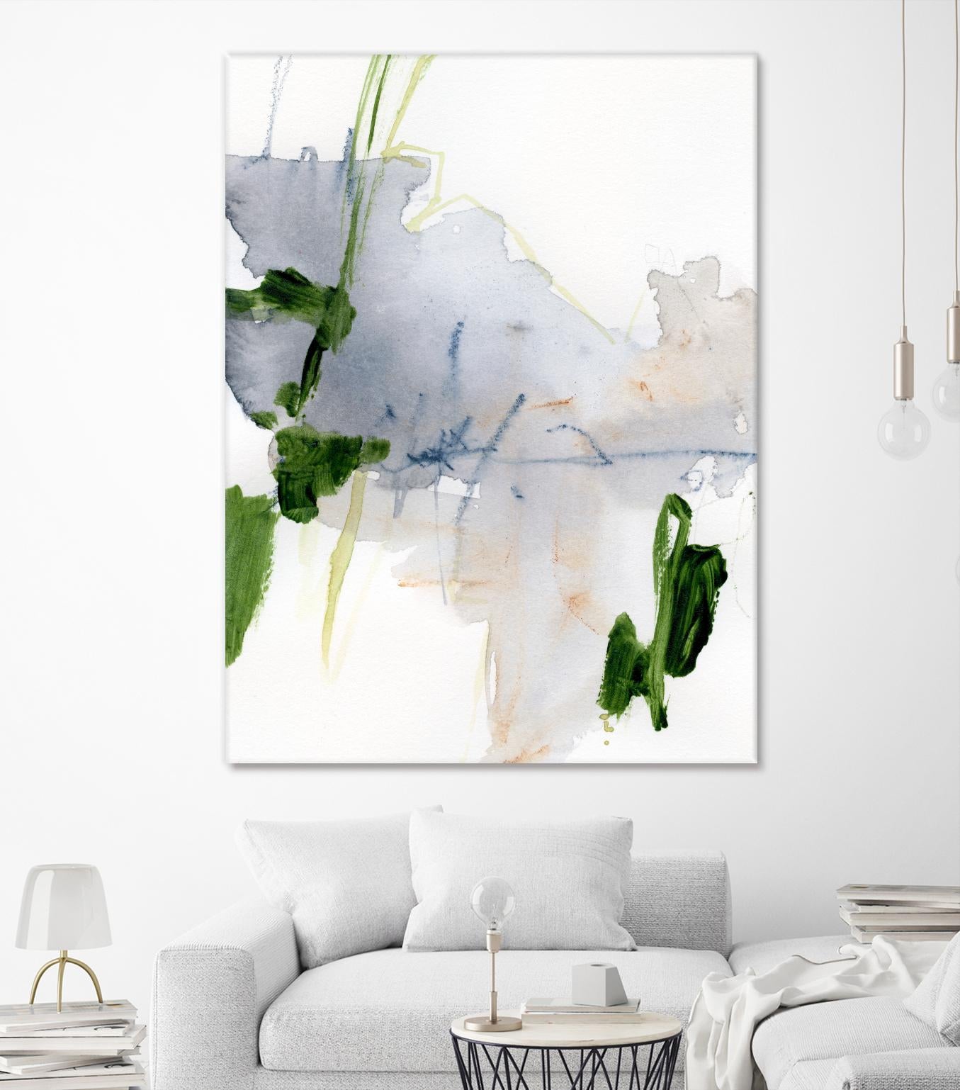 Green and Grey I by Victoria Barnes on GIANT ART - orange abstract abstract