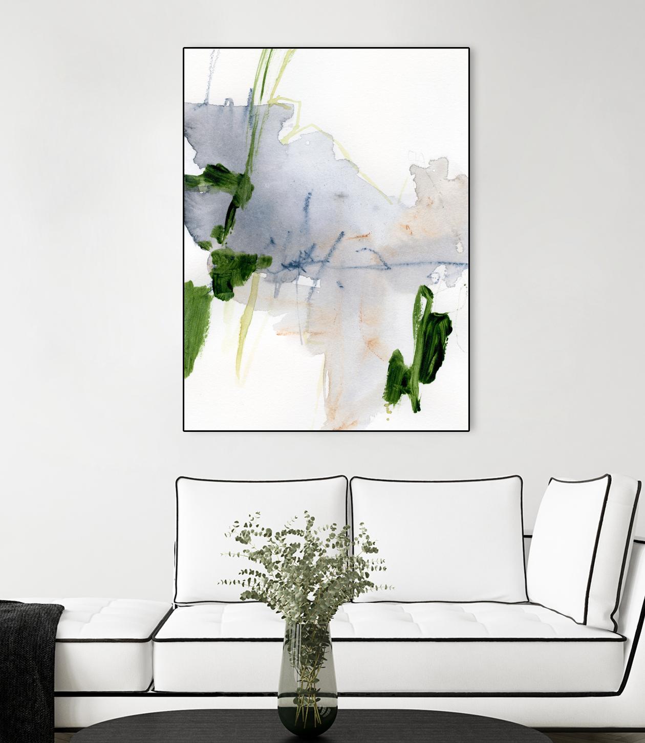 Green and Grey I by Victoria Barnes on GIANT ART - orange abstract abstract