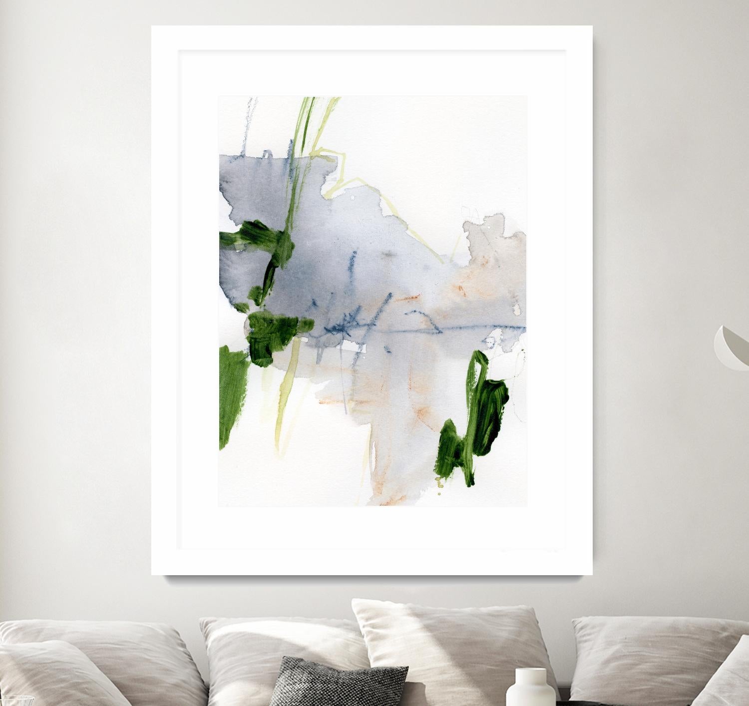 Green and Grey I by Victoria Barnes on GIANT ART - orange abstract abstract