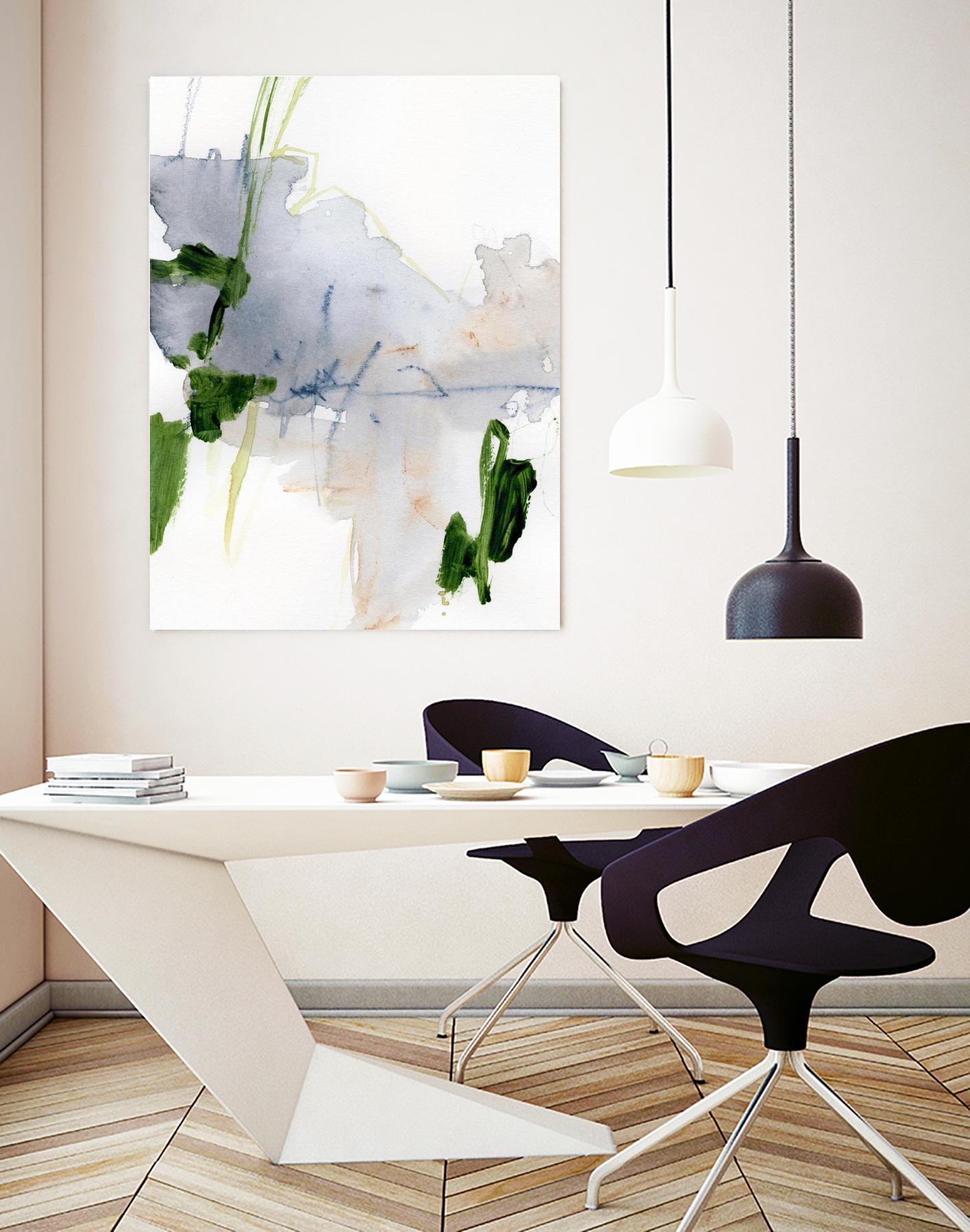 Green and Grey I by Victoria Barnes on GIANT ART - orange abstract abstract