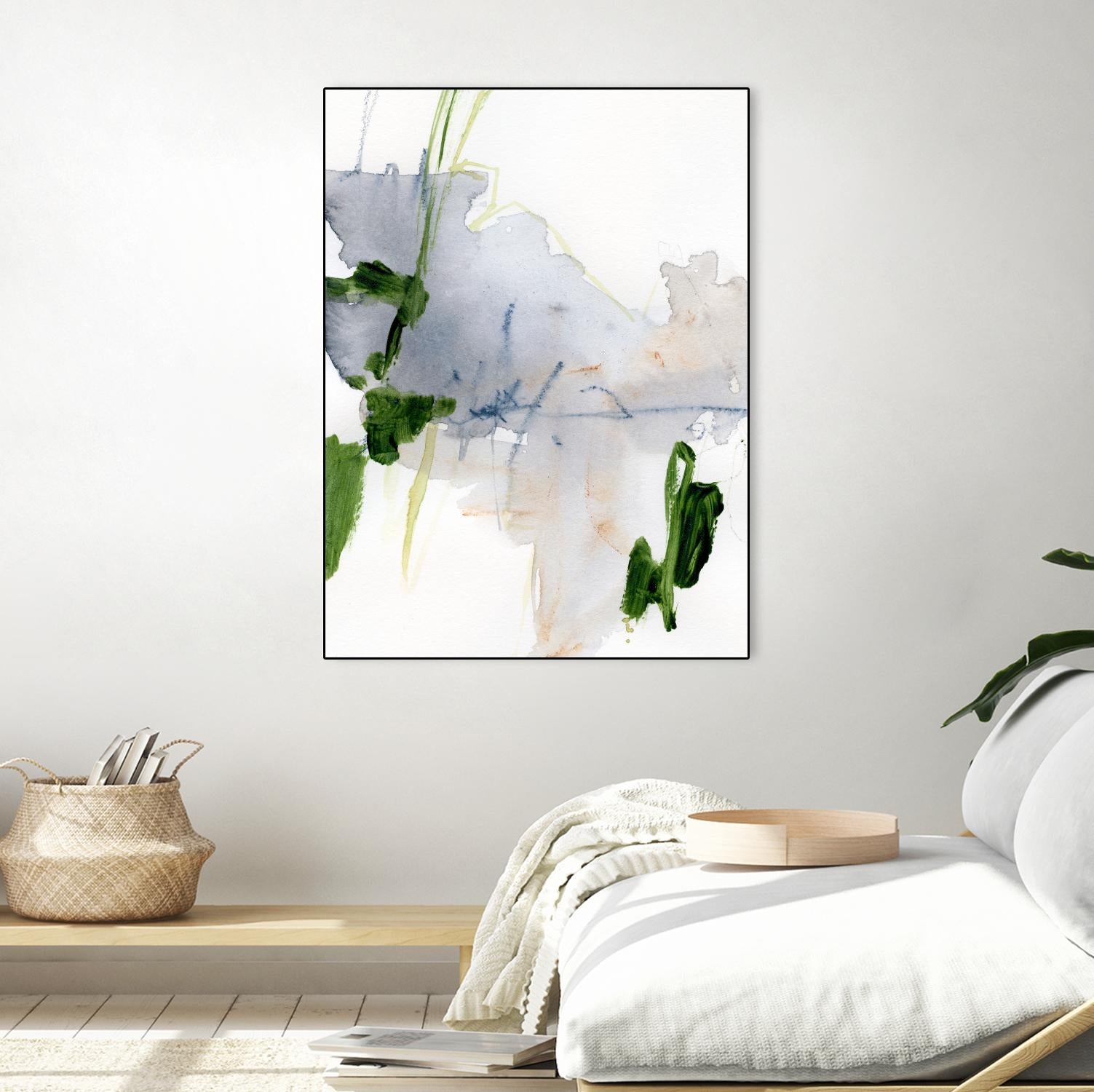 Green and Grey I by Victoria Barnes on GIANT ART - orange abstract abstract