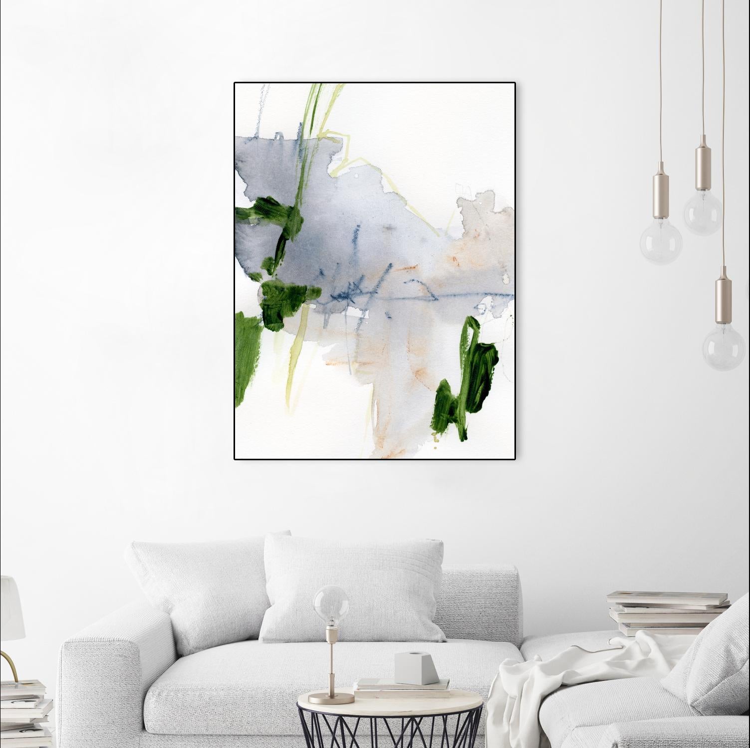 Green and Grey I by Victoria Barnes on GIANT ART - orange abstract abstract