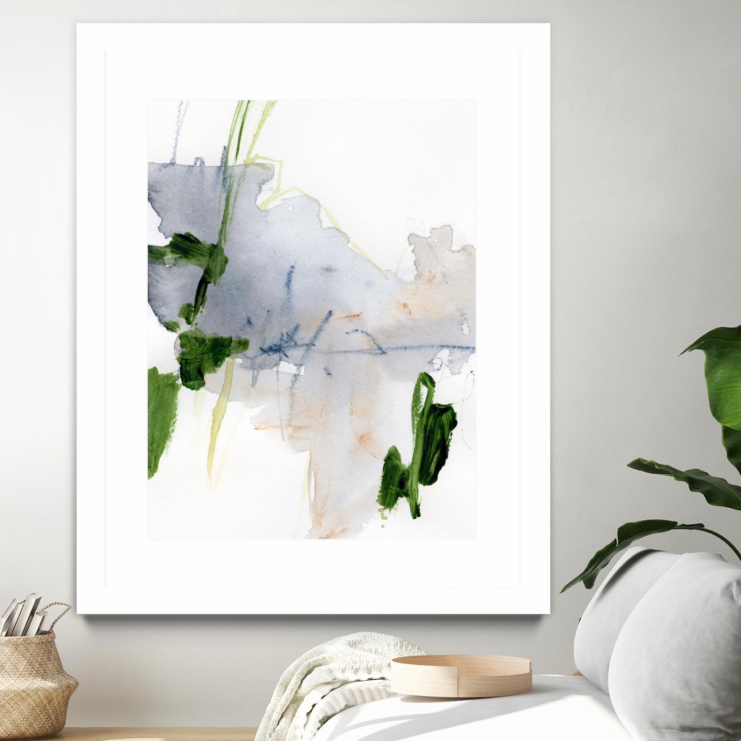 Green and Grey I by Victoria Barnes on GIANT ART - orange abstract abstract