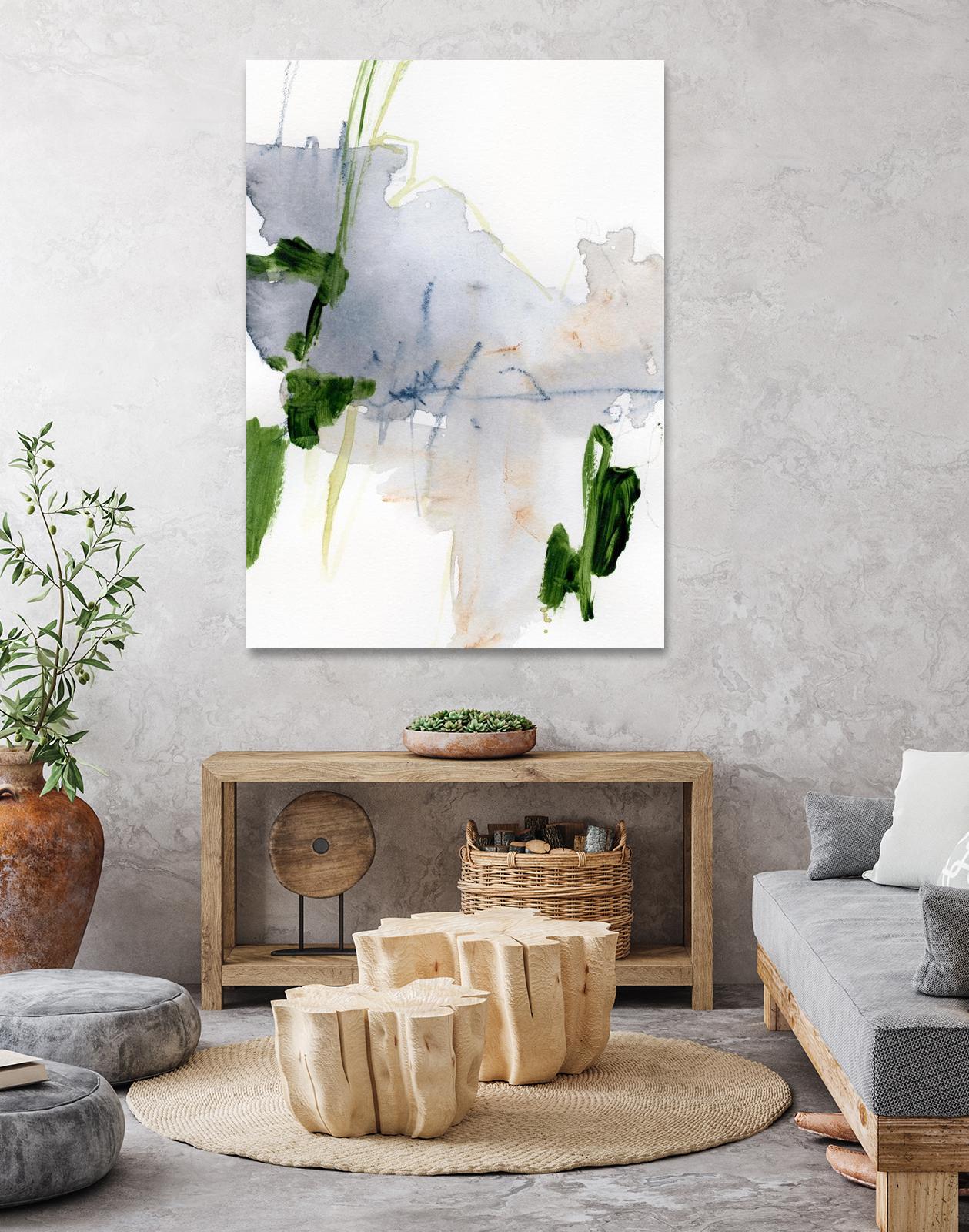 Green and Grey I by Victoria Barnes on GIANT ART - orange abstract abstract