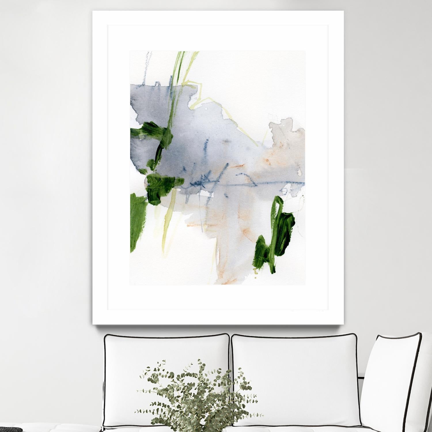 Green and Grey I by Victoria Barnes on GIANT ART - orange abstract abstract