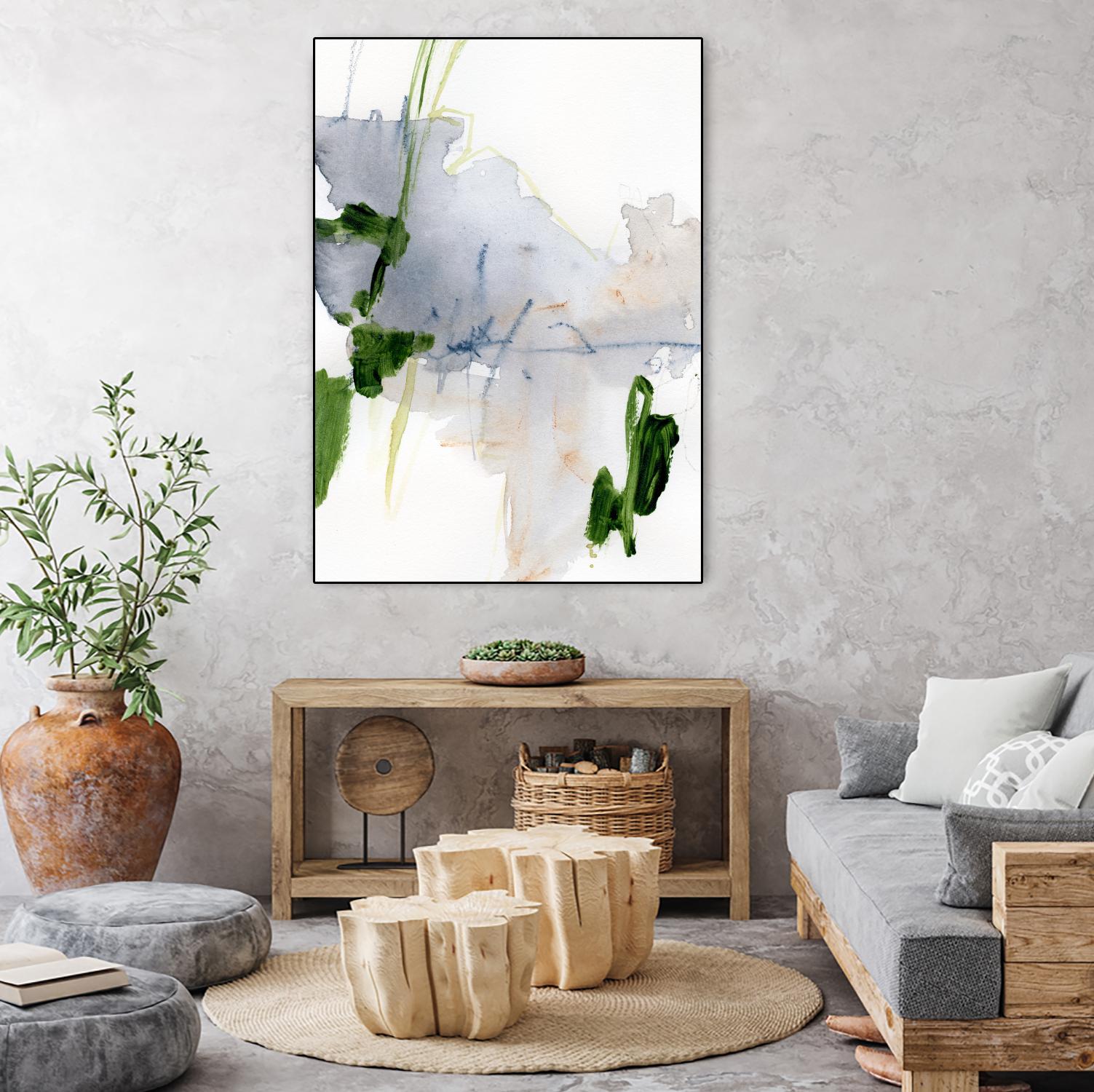 Green and Grey I by Victoria Barnes on GIANT ART - orange abstract abstract