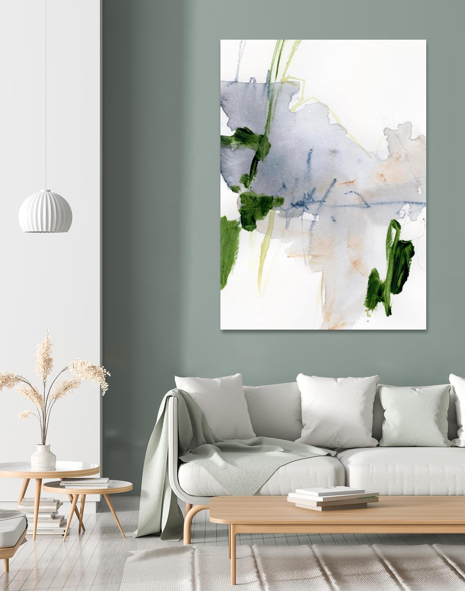 Green and Grey I by Victoria Barnes on GIANT ART - orange abstract abstract