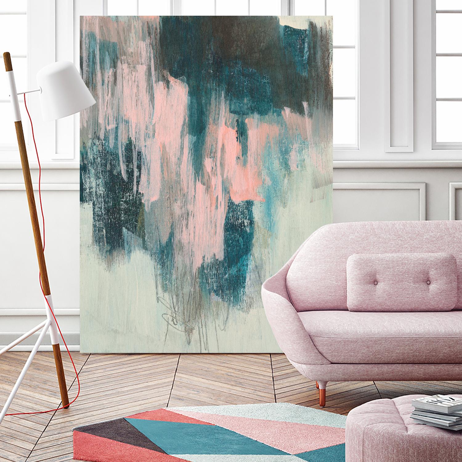 Blush Cascade II by Jennifer Goldberger on GIANT ART - beige abstract abstract