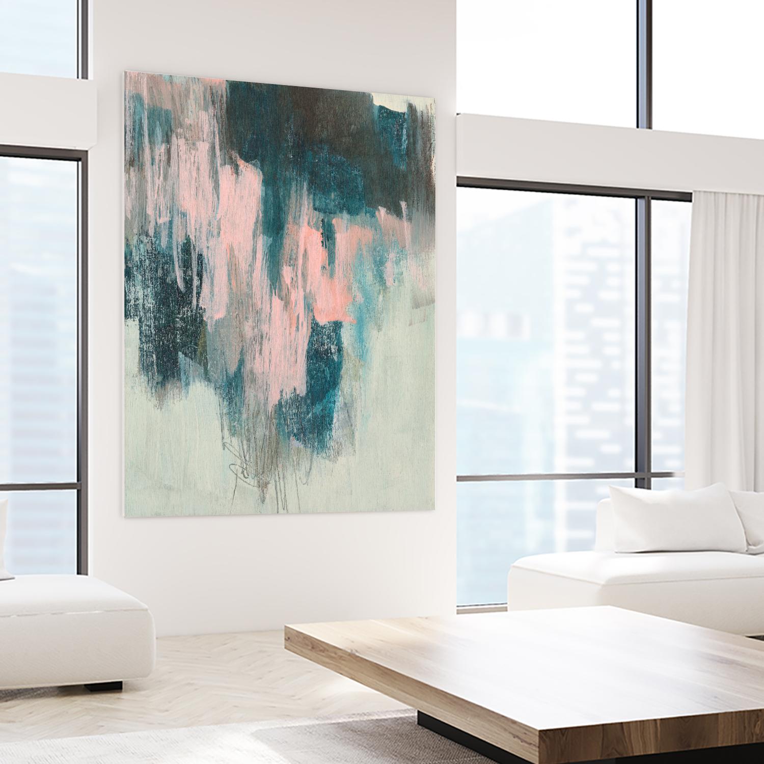 Blush Cascade II by Jennifer Goldberger on GIANT ART - beige abstract abstract