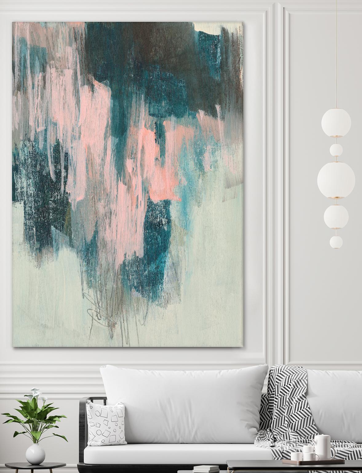 Blush Cascade II by Jennifer Goldberger on GIANT ART - beige abstract abstract