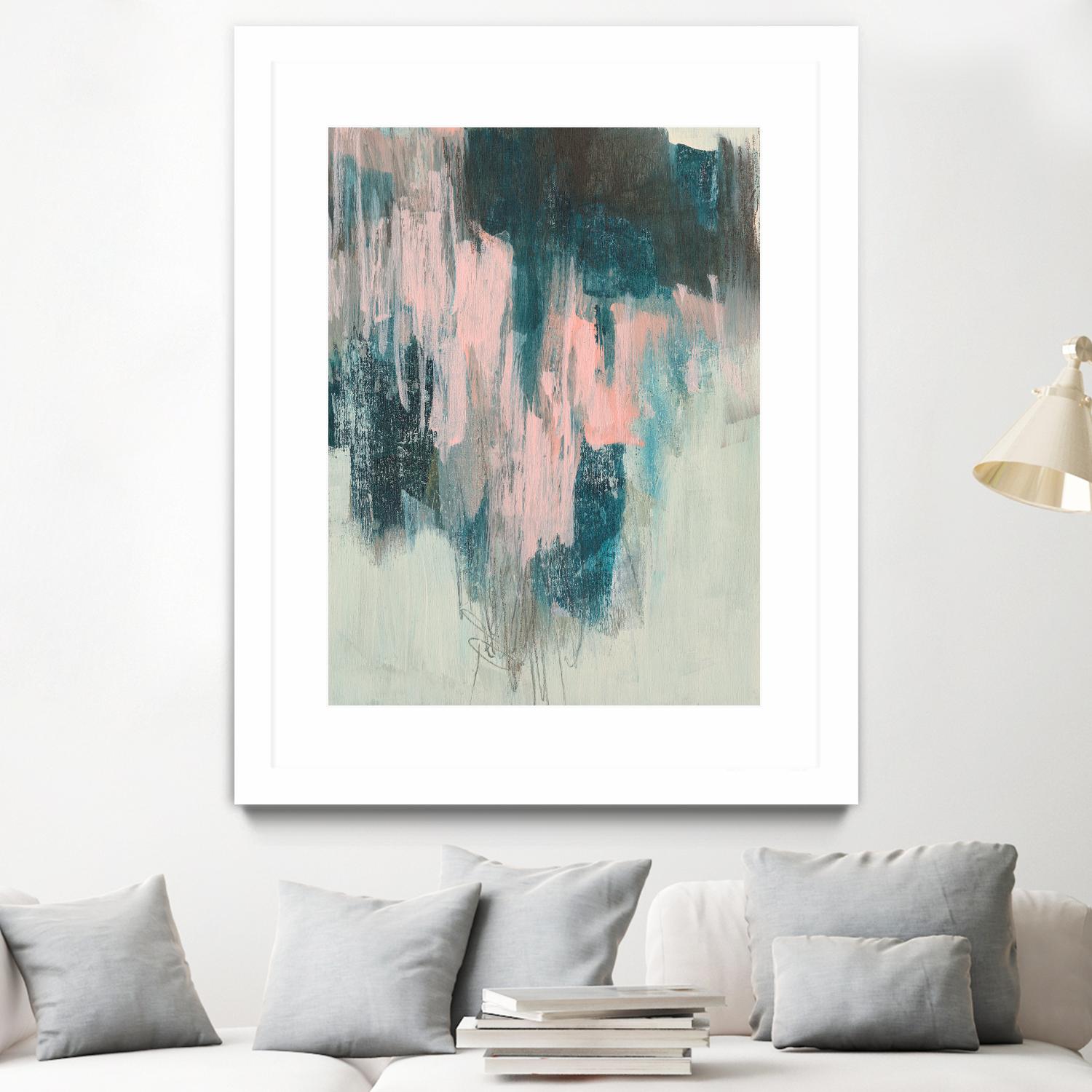 Blush Cascade II by Jennifer Goldberger on GIANT ART - beige abstract abstract