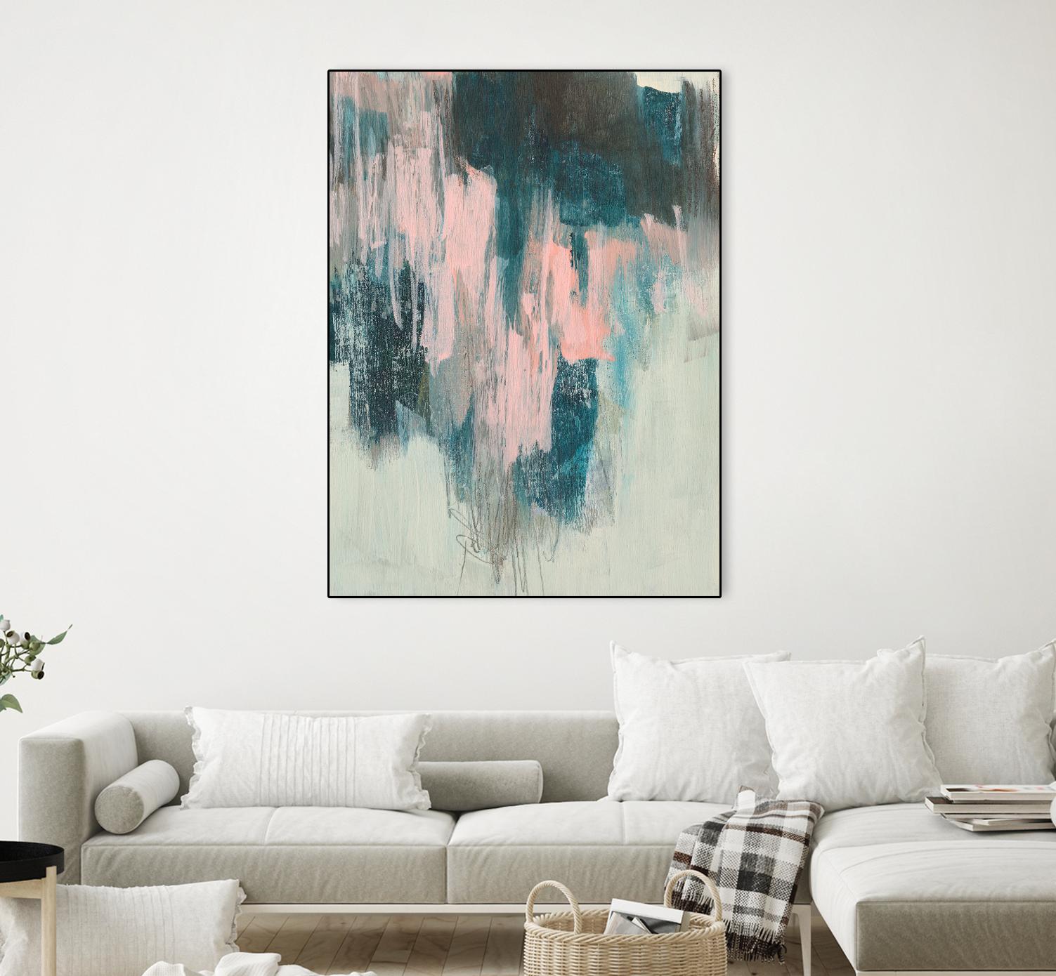 Blush Cascade II by Jennifer Goldberger on GIANT ART - beige abstract abstract
