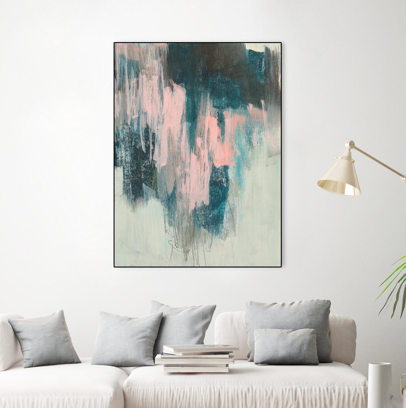 Blush Cascade II by Jennifer Goldberger on GIANT ART - beige abstract abstract