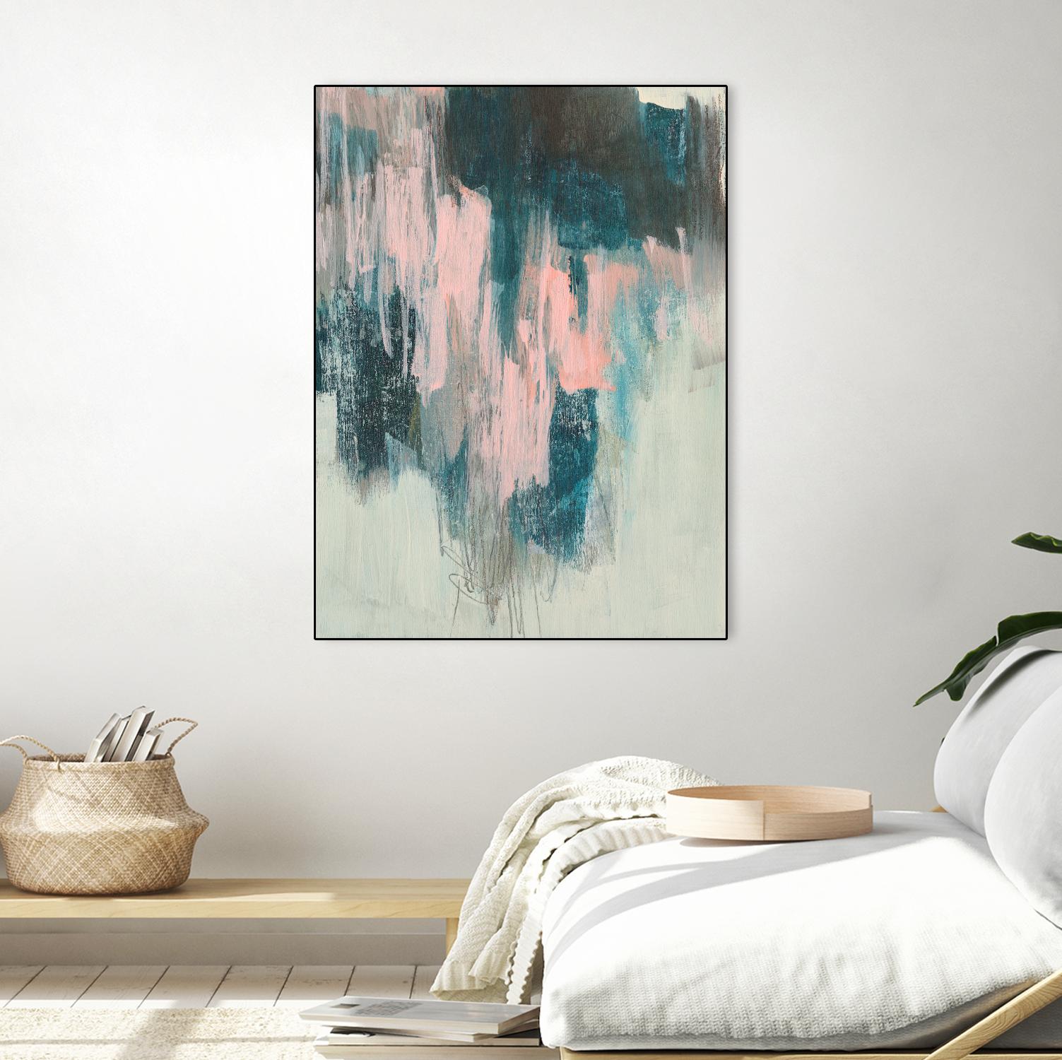 Blush Cascade II by Jennifer Goldberger on GIANT ART - beige abstract abstract