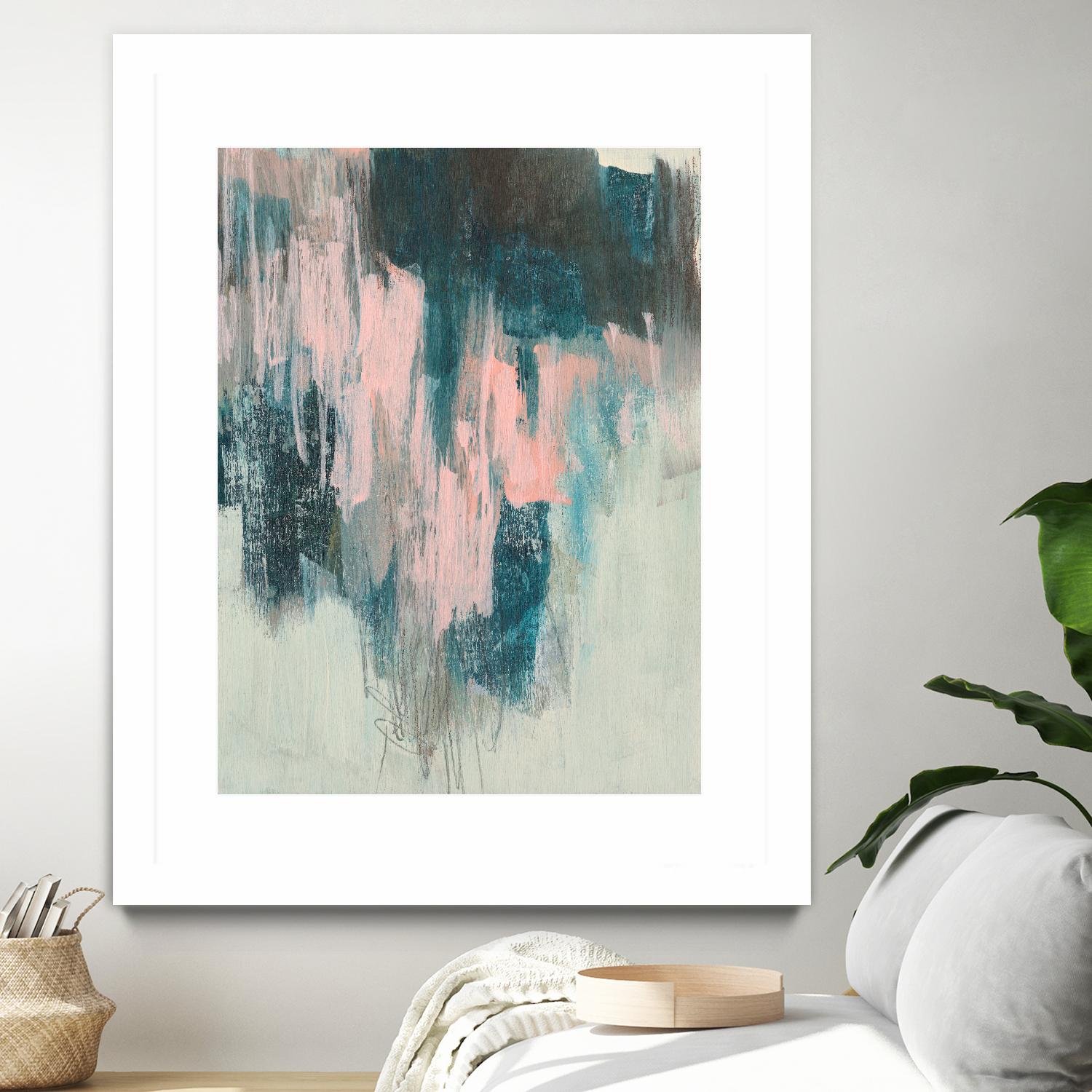 Blush Cascade II by Jennifer Goldberger on GIANT ART - beige abstract abstract