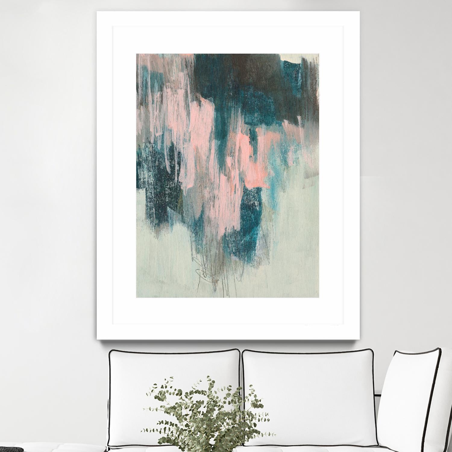 Blush Cascade II by Jennifer Goldberger on GIANT ART - beige abstract abstract