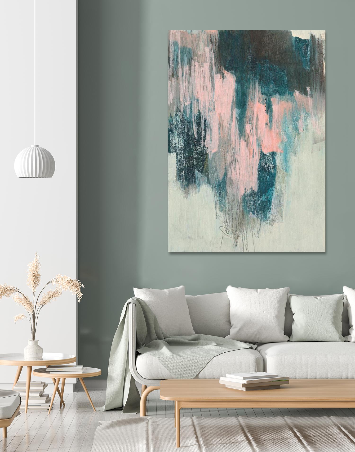 Blush Cascade II by Jennifer Goldberger on GIANT ART - beige abstract abstract