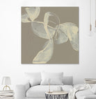 White Ribbon on Beige I by Jennifer Goldberger on GIANT ART - beige abstract abstract