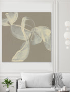 White Ribbon on Beige I by Jennifer Goldberger on GIANT ART - beige abstract abstract