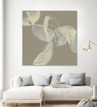 White Ribbon on Beige I by Jennifer Goldberger on GIANT ART - beige abstract abstract