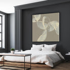 White Ribbon on Beige I by Jennifer Goldberger on GIANT ART - beige abstract abstract