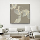 White Ribbon on Beige I by Jennifer Goldberger on GIANT ART - beige abstract abstract