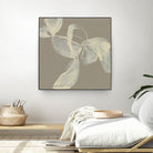 White Ribbon on Beige I by Jennifer Goldberger on GIANT ART - beige abstract abstract