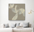 White Ribbon on Beige I by Jennifer Goldberger on GIANT ART - beige abstract abstract