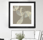 White Ribbon on Beige I by Jennifer Goldberger on GIANT ART - beige abstract abstract