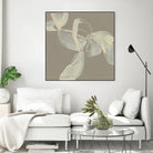 White Ribbon on Beige I by Jennifer Goldberger on GIANT ART - beige abstract abstract