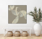 White Ribbon on Beige I by Jennifer Goldberger on GIANT ART - beige abstract abstract
