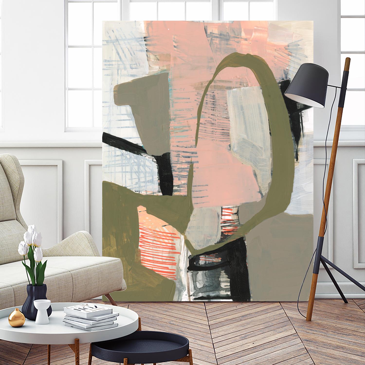 Scribbles & Shapes II by Jennifer Goldberger on GIANT ART - orange abstract abstract