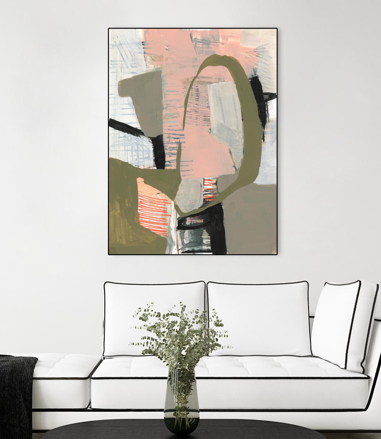 Scribbles & Shapes II by Jennifer Goldberger on GIANT ART - orange abstract abstract