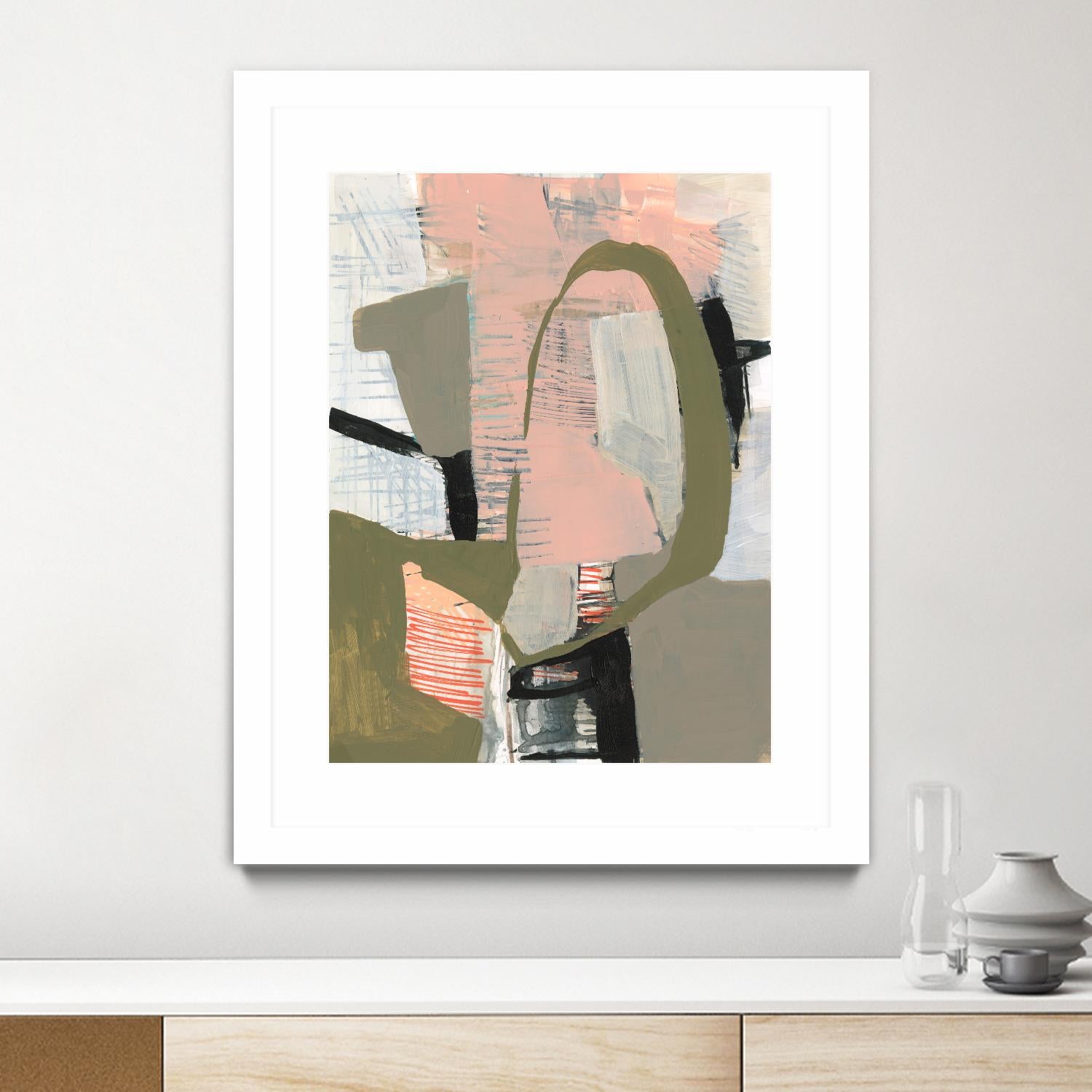 Scribbles & Shapes II by Jennifer Goldberger on GIANT ART - orange abstract abstract