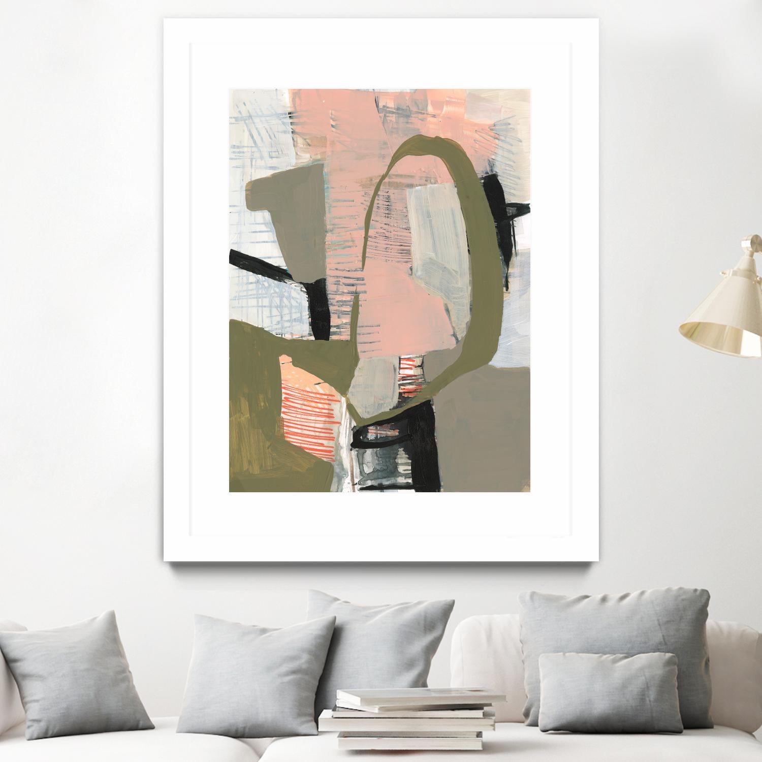 Scribbles & Shapes II by Jennifer Goldberger on GIANT ART - orange abstract abstract