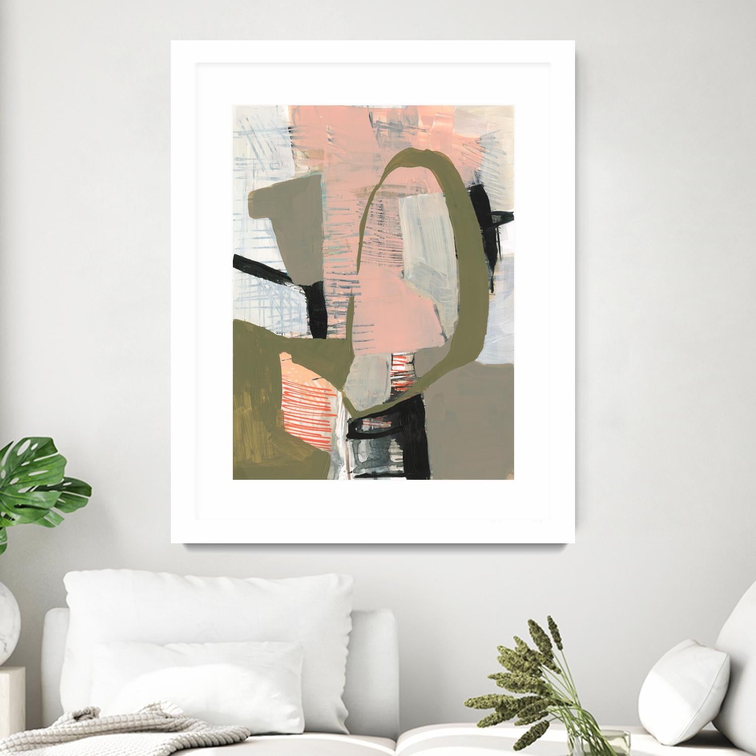 Scribbles & Shapes II by Jennifer Goldberger on GIANT ART - orange abstract abstract