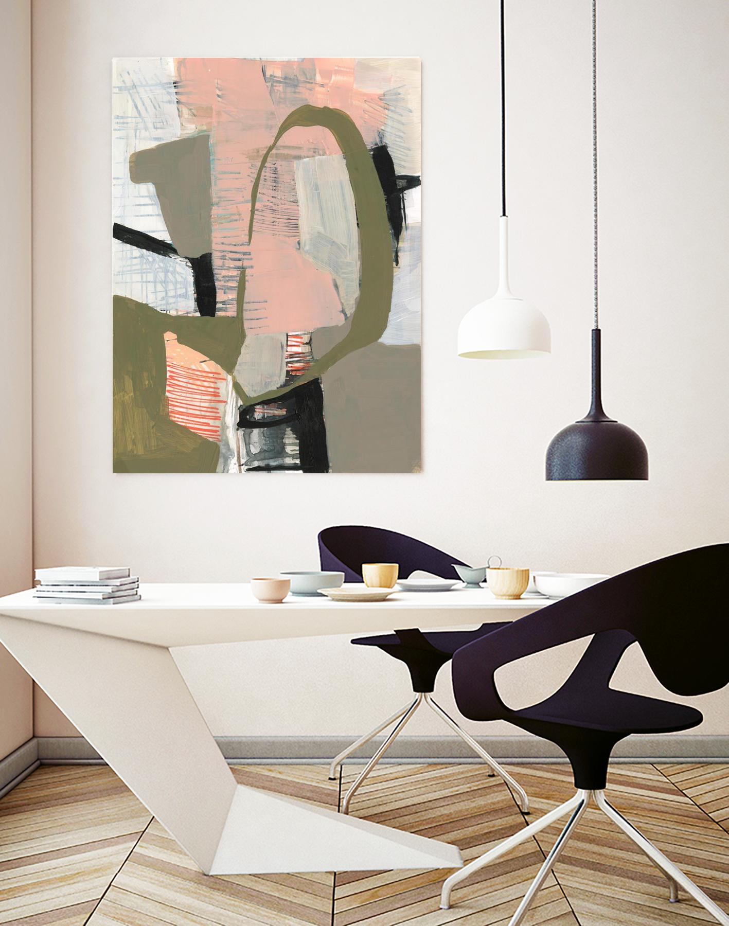 Scribbles & Shapes II by Jennifer Goldberger on GIANT ART - orange abstract abstract